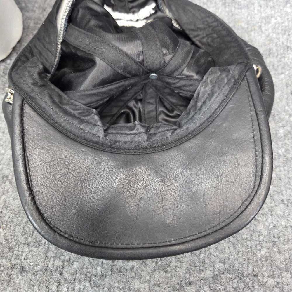 HOLY GRAIL! Harley Davidson Vintage Leather Motorcycle‎ Eagle Captains Hat Y2K M